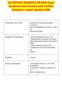 US HISTORY REGENTS REVIEW Exam&NewLine;Questions and Answers with Verified&NewLine;Solutions &vert; Latest Updated 2026