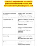 US History Regents Exam Review with&NewLine;pictures Questions and Answers with&NewLine;Verified Solutions &vert; Latest Updated 2026