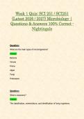 Week 1 Quiz&colon; SCI 251 &sol; SCI251 &lpar;Latest 2026 &sol; 2027&rpar; Microbiology &vert; Questions & Answers 100&percnt; Correct - Nightingale