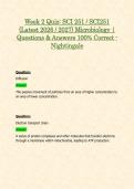 Week 1 & 2 Quiz&colon; SCI 251 &sol; SCI251 Microbiology &lpar;Latest 2026 &sol; 2027 Updates BUNDLE PACKAGE WITH COMPLETE SOLUTIONS&rpar; &vert; 100&percnt; Correct &vert; Grade A - Nightingale