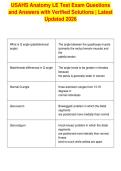 USAHS Anatomy LE Test Exam Questions&NewLine;and Answers with Verified Solutions &vert; Latest&NewLine;Updated 2026