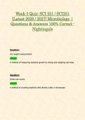 Week 3 Quiz&colon; SCI 251 &sol; SCI251 &lpar;Latest 2026 &sol; 2027&rpar; Microbiology &vert; Questions & Answers 100&percnt; Correct - Nightingale