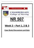 NR 507 Week 2 Case Study Discussions & Quiz&colon; Chamberlain College of Nursing&NewLine;&NewLine;