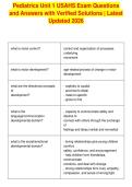Pediatrics Unit 1 USAHS Exam Questions&NewLine;and Answers with Verified Solutions &vert; Latest&NewLine;Updated 2026
