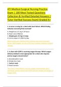 ATI Medical-Surgical Nursing Practice &NewLine;Exam &vert; 100 Most Tested Questions &NewLine;Collection & Verified Detailed Answers &vert; &NewLine;Tutor Verified Success Exam&rpar; Graded A&plus; 