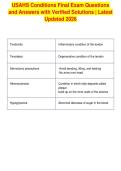 USAHS Conditions Final Exam Questions&NewLine;and Answers with Verified Solutions &vert; Latest&NewLine;Updated 2026