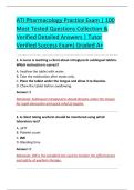 ATI Pharmacology Practice Exam &vert; 100 &NewLine;Most Tested Questions Collection & &NewLine;Verified Detailed Answers &vert; Tutor &NewLine;Verified Success Exam&rpar; Graded A&plus; 