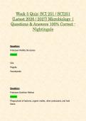 Week 5 Quiz&colon; SCI 251 &sol; SCI251 &lpar;Latest 2026 &sol; 2027&rpar; Microbiology &vert; Questions & Answers 100&percnt; Correct - Nightingale