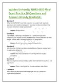 Walden University NURS 6630 Final &NewLine;Exam Practice 76 Questions and &NewLine;Answers Already Graded A&plus; 