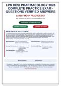 LPN HESI Pharmacology 2026 Practice Exam&colon; 200 Verified Questions with Rationales & A&plus; Guide