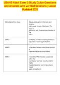 USAHS Adult Exam 2 Study Guide Questions&NewLine;and Answers with Verified Solutions &vert; Latest&NewLine;Updated 2026