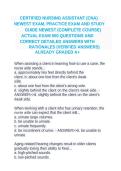 Certified Nursing Assistant &lpar;CNA&rpar; Exam Study Guide &vert; Complete Practice Questions & Answer Key with Rationales &vert; Comprehensive CNA Certification Preparation Resource &vert; Updated 2026&sol;2027