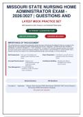 Missouri State Nursing Home Administrator Exam 2026-2027&colon; 230 Practice Questions with Answers and Rationales