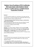 Pediatric Nurse Practitioner &lpar;PNP&rpar; Certification &NewLine;2026 Latest Study Guide Pediatric Clinical &NewLine;Review &vert; Verified Answers &vert; Complete Success &NewLine;Preparation Workbook
