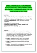 PMHNP CERTIFICATION EXAM PREP 2026 &NewLine;Practice Questions &vert; Comprehensive Mental &NewLine;Health Review &vert; Detailed Rationales &vert; Verified &NewLine;Answers &vert; Success Workbook