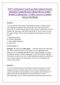 FNP Certification Exam Prep 2026 Updated Practice &NewLine;Questions Comprehensive Clinical Review Guide &vert; &NewLine;Detailed Explanations &vert; Verified Answers Complete &NewLine;Success Workbook 
