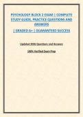 PSYCHOLOGY BLOCK 2 EXAM &vert; COMPLETE STUDY GUIDE&comma; PRACTICE QUESTIONS AND ANSWERS