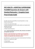 NYC HEALTH &plus; HOSPITALS SUPERVISING &NewLine;PLUMBER Questions & Answers with &NewLine;Detailed Rationales &vert; Complete Exam &NewLine;Prep & Study Guide 