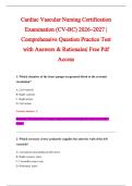 Cardiac Vascular Nursing Certification &NewLine;Examination &lpar;CV-BC&rpar; 2026&ndash;2027 &vert; &NewLine;Comprehensive Question Practice Test &NewLine;with Answers & Rationales&vert; Free Pdf &NewLine;Access