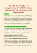 LPN to RN Transitions Exam&colon; A Comprehensive review of 200 Practice Test Bank Questions with Multichoice Answers&vert; Guaranteed Pass