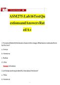ASM 275&colon; Lab 16 Test Questions and Answers Rated A&plus;