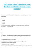 ABYC Diesel Engine Certification Exam Questions and Verified Answers 2026&sol;2027 &ndash; Comprehensive Marine Diesel Technician Study Guide