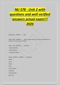 NU 578 - Unit 2 with&NewLine;questions and well verified&NewLine;answers actual exam&excl;&excl;&excl;&NewLine;2026