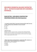 NEW MEXICO RESIDENTIAL BUILDING CONTRACTOR &lpar;GB-2&rpar; &vert; 250 PRACTICE QUESTIONS WITH ANSWERS & RATIONALES &vert; GRADED A&plus; LATEST EDITION