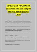 NU 578 Unit 4 EXAM with&NewLine;questions and well verified&NewLine;answers actual exam&excl;&excl;&excl;&NewLine;2026