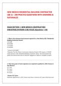 NEW MEXICO RESIDENTIAL BUILDING CONTRACTOR &lpar;GB-2&rpar; &vert; 250 PRACTICE QUESTIONS WITH ANSWERS & RATIONALES &vert; GRADED A&plus; LATEST EDITION