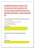 Certified Stormwater Inspector &lpar;CSI&rpar; &NewLine;Practice Examination Questions And &NewLine;Correct Answers &lpar;Verified Answers&rpar; Plus &NewLine;Rationales 2026 Q&A &vert; Instant Download &NewLine;Pdf 