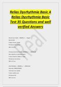 Relias Dysrhythmia Basic A&NewLine;Relias Dysrhythmia Basic&NewLine;Test 35 Questions and well&NewLine;verified Answers