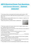 ABYC Electrical Exam Test Questions and Correct Answers 2026&sol;2027 &ndash; Comprehensive Marine Electrical Certification Study Guide
