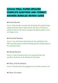 CUS3701 FINAL PAPER UPDATED&NewLine;COMPLETE QUESTIONS AND CORRECT&NewLine;ANSWERS BUNDLED REVIEW GUIDE