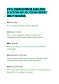 CWEL COMPREHENSIVE EXAM PREP&NewLine;QUESTIONS AND SOLUTIONS VERIFIED&NewLine;STUDY RESOURCE&NewLine;