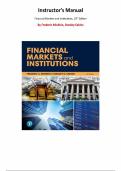Financial Markets and Institutions&comma; 10th edition &mdash; by Frederic Mishkin&comma; Stanley Eakins &mdash; Complete Instructor's Manual &vert; Chapter 1-27 
