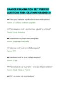 DAANCE EXAMINATION TEST VERIFIED&NewLine;QUESTIONS AND SOLUTIONS GRADED A&plus;