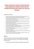 NEVADA CONTRACTOR GENERAL BUSINESS AND LAW &NewLine;&lpar;CMS&rpar; EXAMINATION COMPLETE QUESTIONS AND &NewLine;DETAILED SOLUTIONS LATEST UPDATE THIS YEAR JUST &NewLine;RELEASED