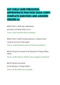 DCF CHILD CARE PRESCHOOL&NewLine;APPROPRIATE PRACTICES EXAM SCRIPT&NewLine;COMPLETE QUESTIONS AND ANSWERS&NewLine;GRADED A&plus;
