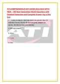ATI COMPREHENSIVE EXIT EXAM 2023&NewLine;ATI COMPREHENSIVE EXIT EXAM 2023 WITH NGN &ndash; Complete 180-Question Practice Bank with Answers&comma; Rationales&comma; and Detailed Explanations