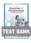 Test Bank for Essentials of Pharmacology for Health Professions 9th Edition &lpar;Cengage&comma; 2022&rpar; by Bruce Colbert&comma; Adam James and Elizabeth Katrancha&comma; Isbn no&semi; 9780357618301&comma; all 27 Chapters Covered