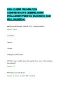 DELL CLIENT FOUNDATION&NewLine;COMPREHENSIVE CERTIFICATION&NewLine;EVALUATION VERIFIED QUESTIONS AND&NewLine;FULL SOLUTIONS