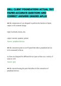 DELL CLIENT FOUNDATIONS ACTUAL TEST&NewLine;PAPER ACCURATE QUESTIONS AND&NewLine;CORRECT ANSWERS GRADED APLUS&NewLine;