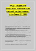 WGU- Educational&NewLine;Assessment with questions&NewLine;and well verified answers&NewLine;actual exam&excl;&excl;&excl; 2026