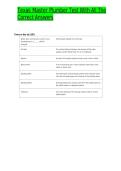 Texas Master Plumber Test With All The Correct Answers