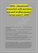WGU- Educational&NewLine;Assessment with questions&NewLine;and well verified answers&NewLine;actual exam&excl;&excl;&excl; 2026