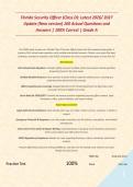 Florida Security Officer &lpar;Class D&rpar; BUNDLE&colon; Latest 2026&sol; 2027 Update &lpar;New version&rpar; Actual Questions and Answers &vert; 100&percnt; Correct &vert; Grade A