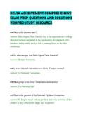 DELTA ACHIEVEMENT COMPREHENSIVE&NewLine;EXAM PREP QUESTIONS AND SOLUTIONS&NewLine;VERIFIED STUDY RESOURCE&NewLine;