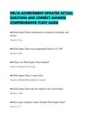 DELTA ACHIEVEMENT UPDATED ACTUAL&NewLine;QUESTIONS AND CORRECT ANSWERS&NewLine;COMPREHENSIVE STUDY GUIDE