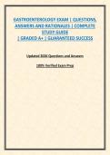 GASTROENTEROLOGY EXAM &vert; QUESTIONS&comma; ANSWERS AND RATIONALES &vert; COMPLETE STUDY GUIDE